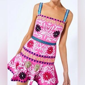 Alexis Venise Pink Floral Embroidered Dress XS